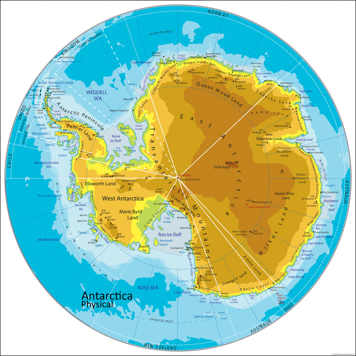 Antarctica Physical Map
