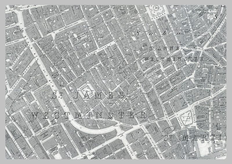 1890 London Oxford Street Ordnance Survey Map