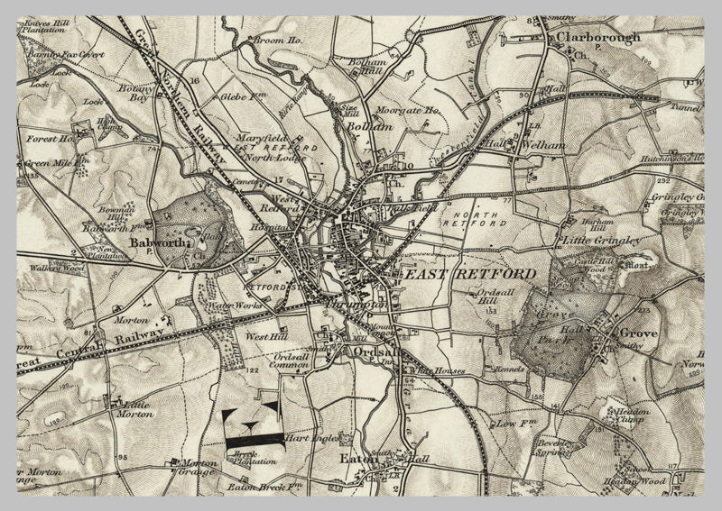 1890 Collection - East Retford (Doncaster) Ordnance Survey Map