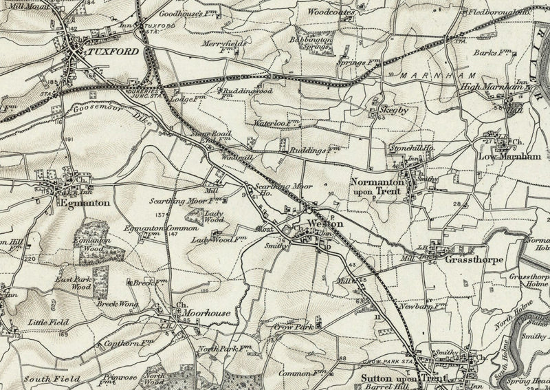 1890 Collection - Ollerton (east Retford) Ordnance Survey Map 