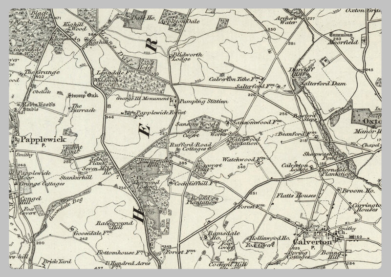 1890 Collection - Nottingham (Ollerton) Ordnance Survey Map