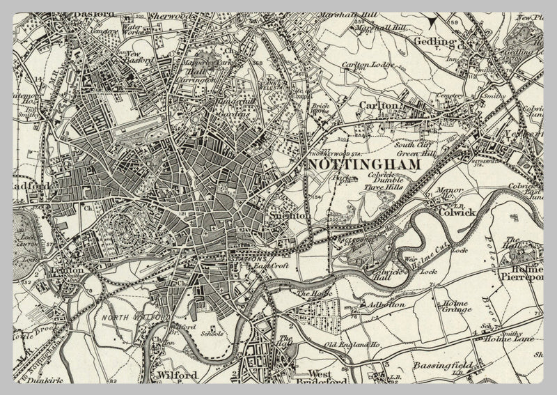 1890 Collection - Nottingham (Ollerton) Ordnance Survey Map