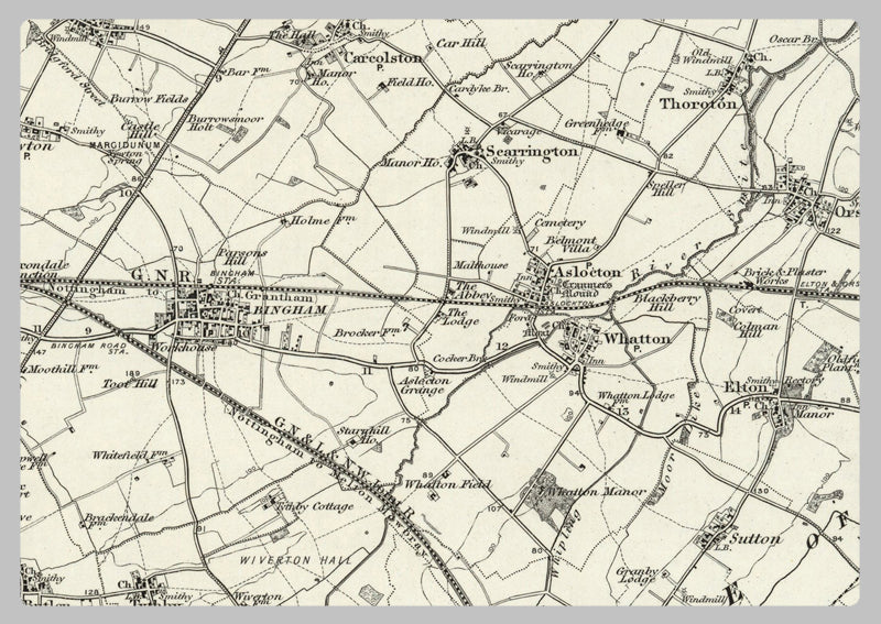 1890 Collection - Nottingham (Ollerton) Ordnance Survey Map