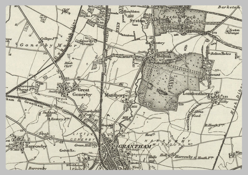 1890 Collection - Grantham (Lincoln) Ordnance Survey Map