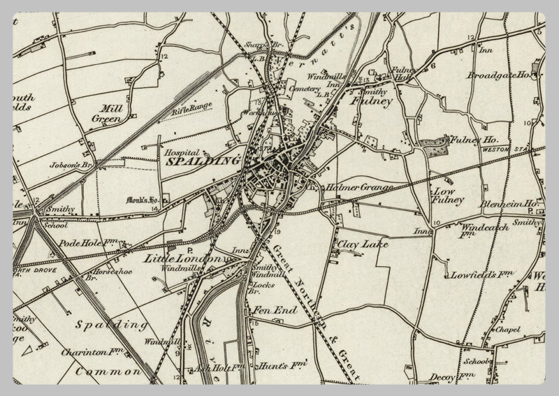 1890 Collection - Spalding (Boston) Ordnance Survey Map