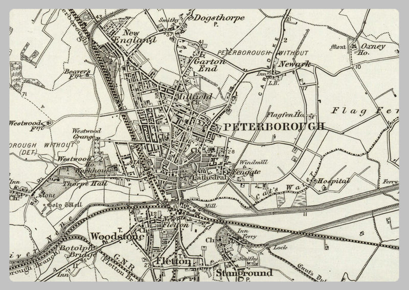 1890 Collection - Peterborough (Spalding) Ordnance Survey Map