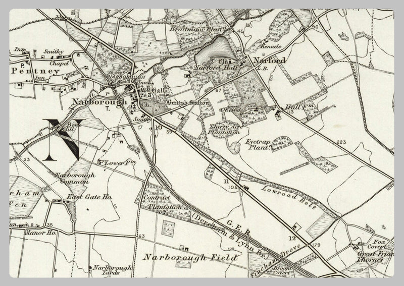 1890 Collection - Swaffham (Fakenham) Ordnance Survey Map