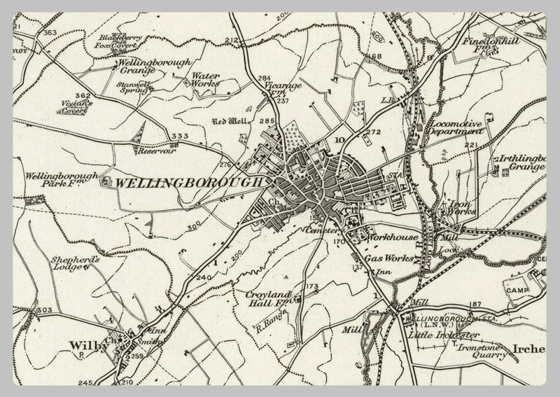 1890 Collection - Wellingborough (Kettering) Ordnance Survey Map