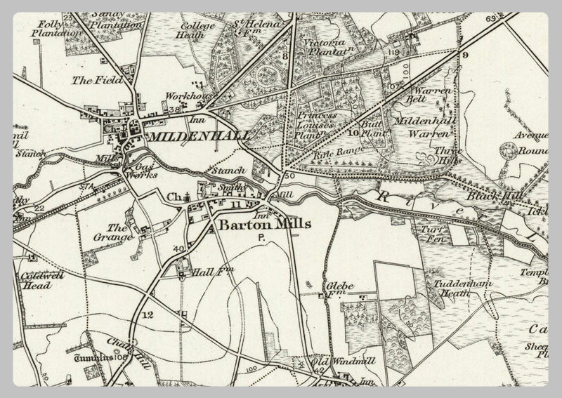 1890 Collection - Bury St Edmunds (Thetford) Ordnance Survey Map