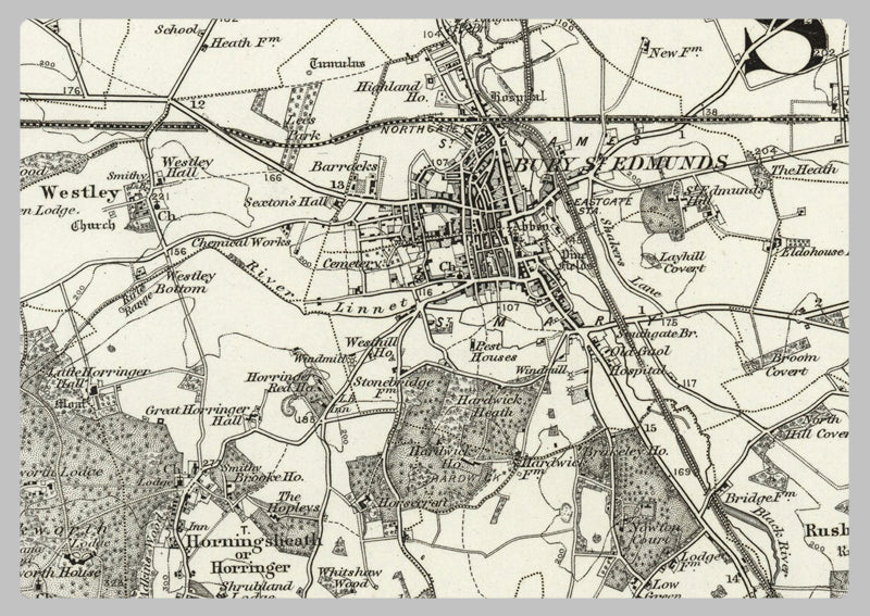 1890 Collection - Bury St Edmunds (Thetford) Ordnance Survey Map