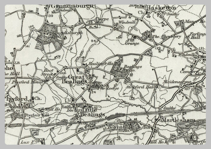 1890 Collection - Ipswich (Eye) Ordnance Survey Map