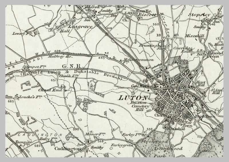 1890 Collection - Leighton Buzzard (Bedford) Ordnance Survey Map