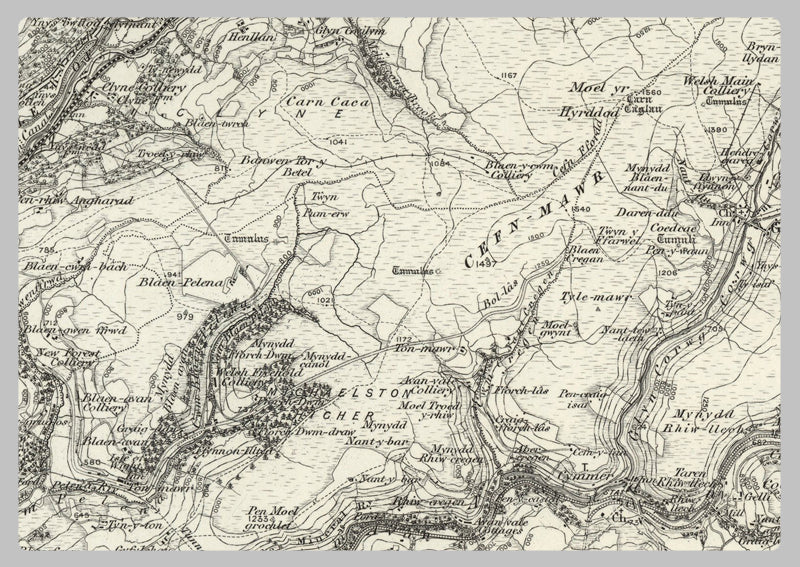 1890 Collection - Pontypridd (Merthyr Tydfil) Ordnance Survey Map