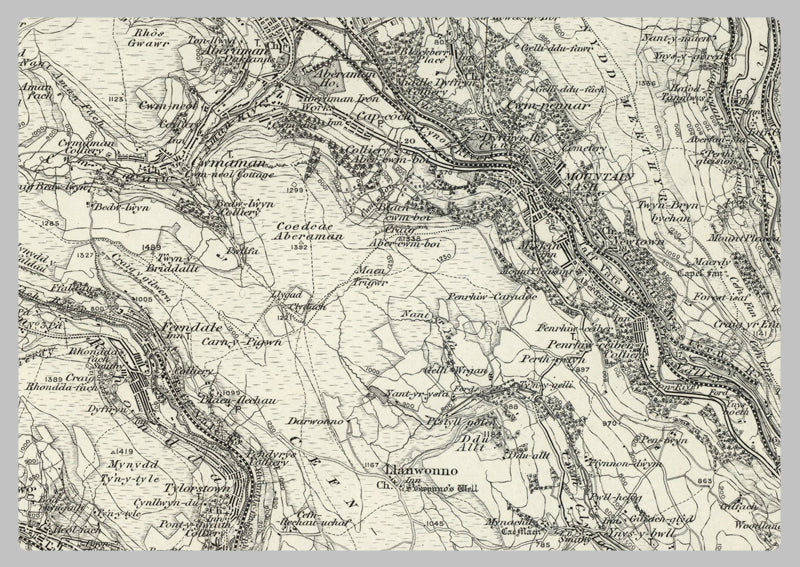 1890 Collection - Pontypridd (Merthyr Tydfil) Ordnance Survey Map