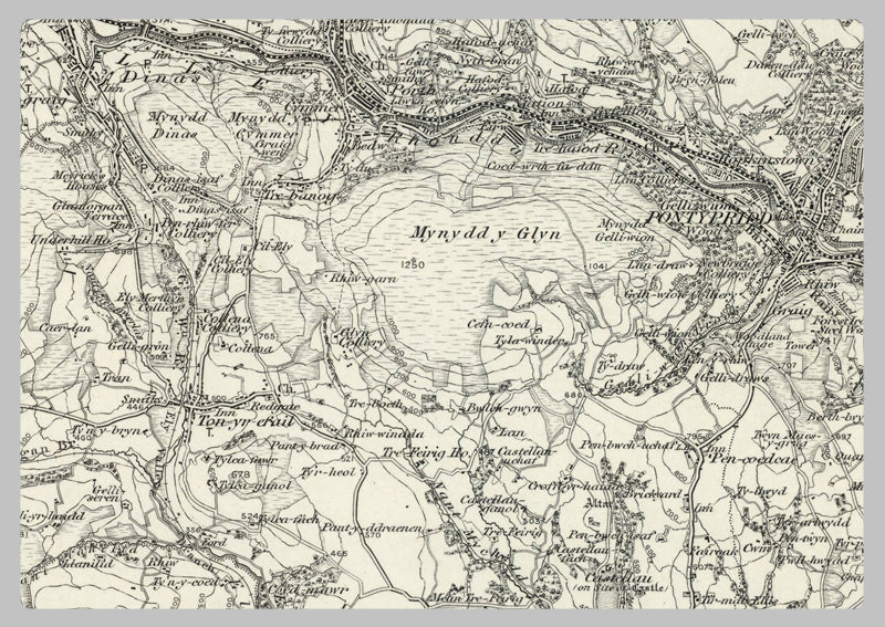 1890 Collection - Pontypridd (Merthyr Tydfil) Ordnance Survey Map