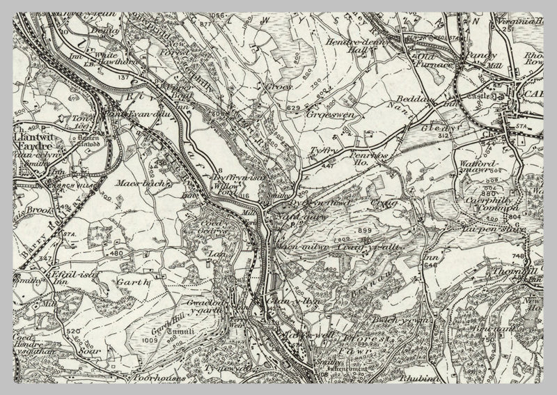 1890 Collection - Newport (Abergavenny) Ordnance Survey Map