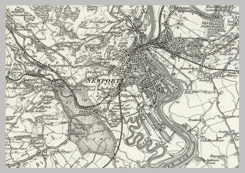 1890 Collection - Newport (Abergavenny) Ordnance Survey Map