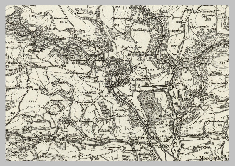 1890 Collection - Dulverton (Minehead) Ordnance Survey Map