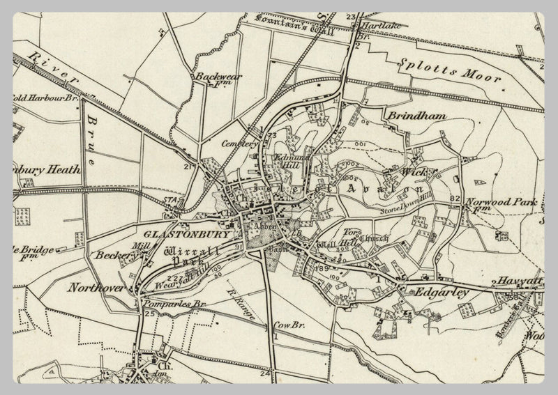 1890 Collection - Glastonbury (Wells) Ordnance Survey Map