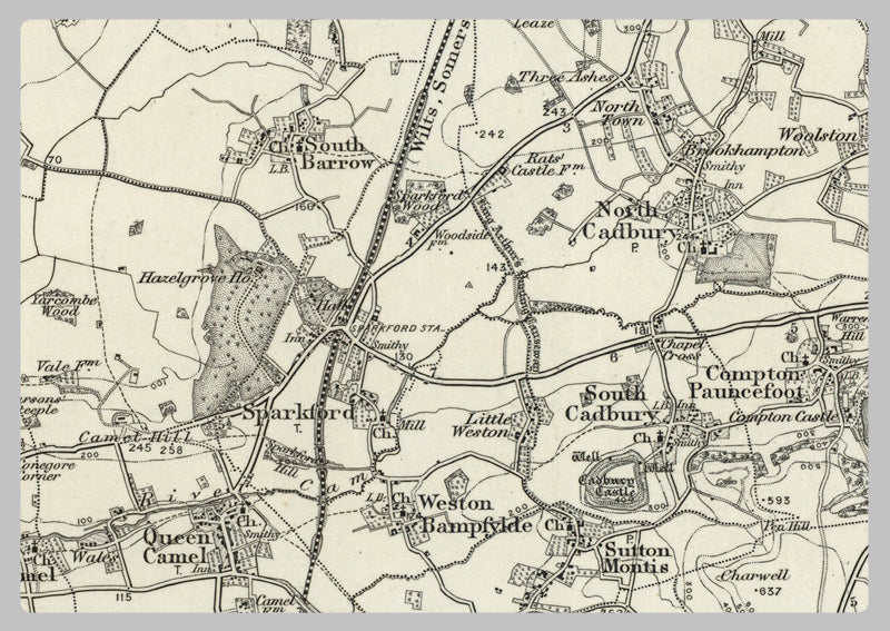 1890 Collection - Glastonbury (Wells) Ordnance Survey Map