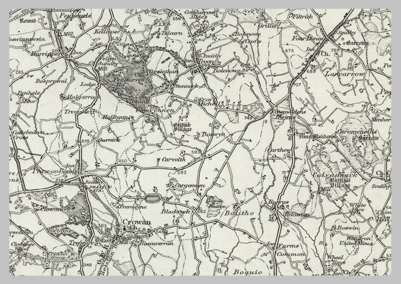 1890 Collection - Falmouth (Newquay) Ordnance Survey Map