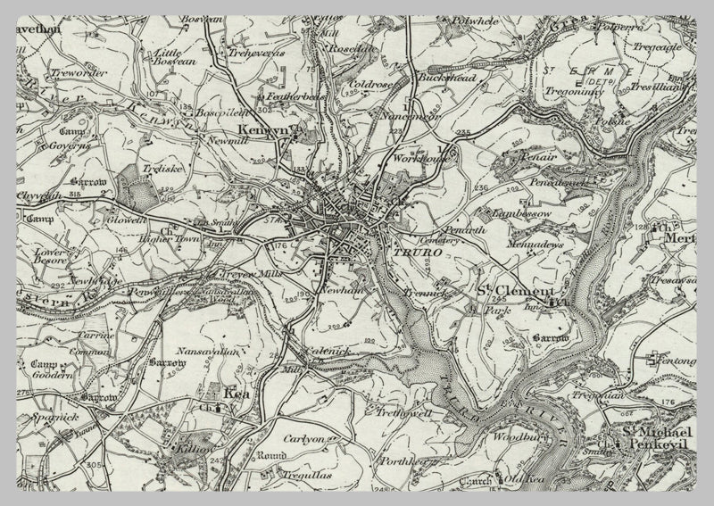 1890 Collection - Falmouth (Newquay) Ordnance Survey Map