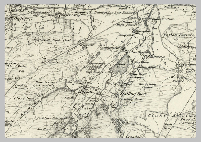 1890 Collection - Hawes (Kirby Stephen) Ordnance Survey Map