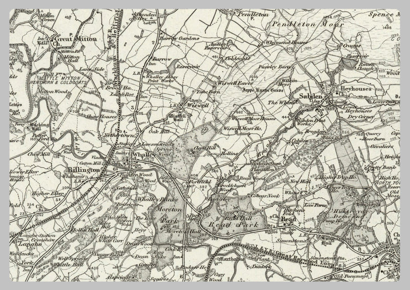 1890 Collection - Clitheroe (Settle) Ordnance Survey Map