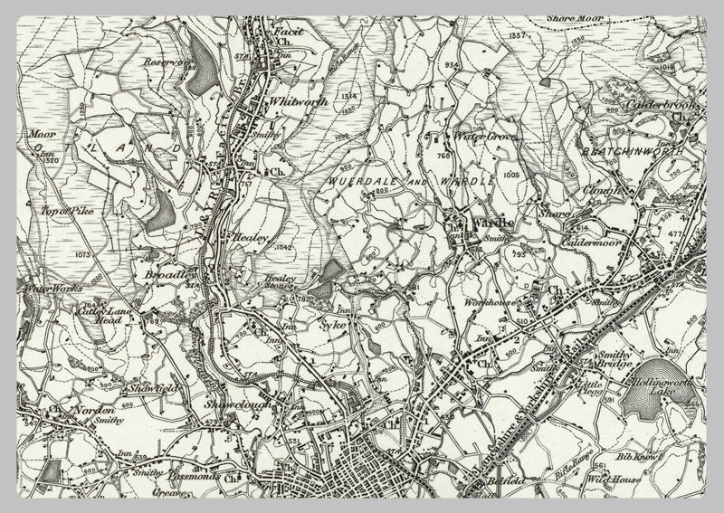 1890 Collection - Rochdale (Clitheroe) Ordnance Survey Map