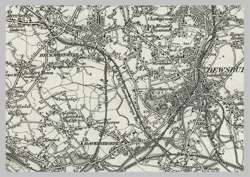 1890 Collection - Huddersfield (Bradford) Ordnance Survey Map