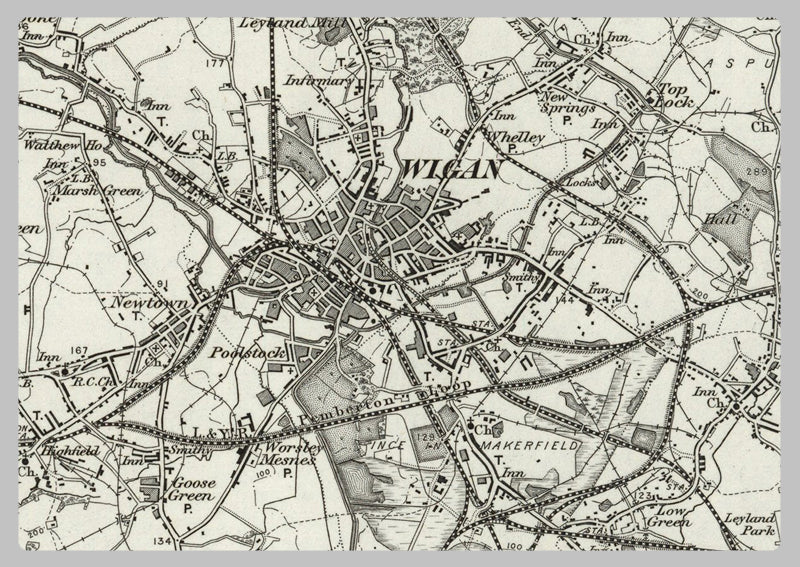 1890 Collection - Wigan (Preston) Ordnance Survey Map