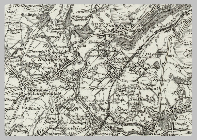 1890 Collection - Glossop (Huddersfield) Ordnance Survey Map
