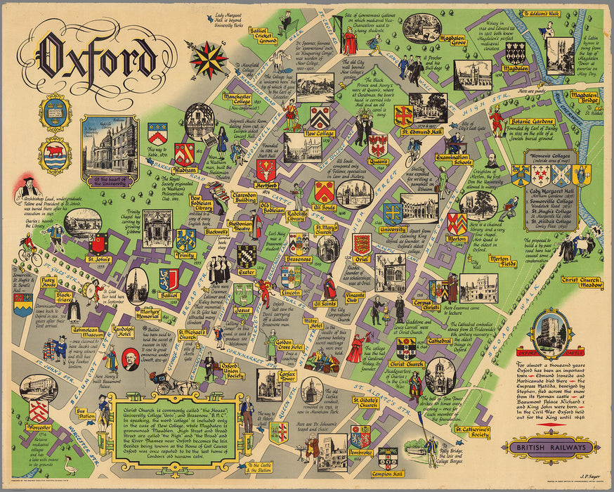 1949 British Rail map of Oxford