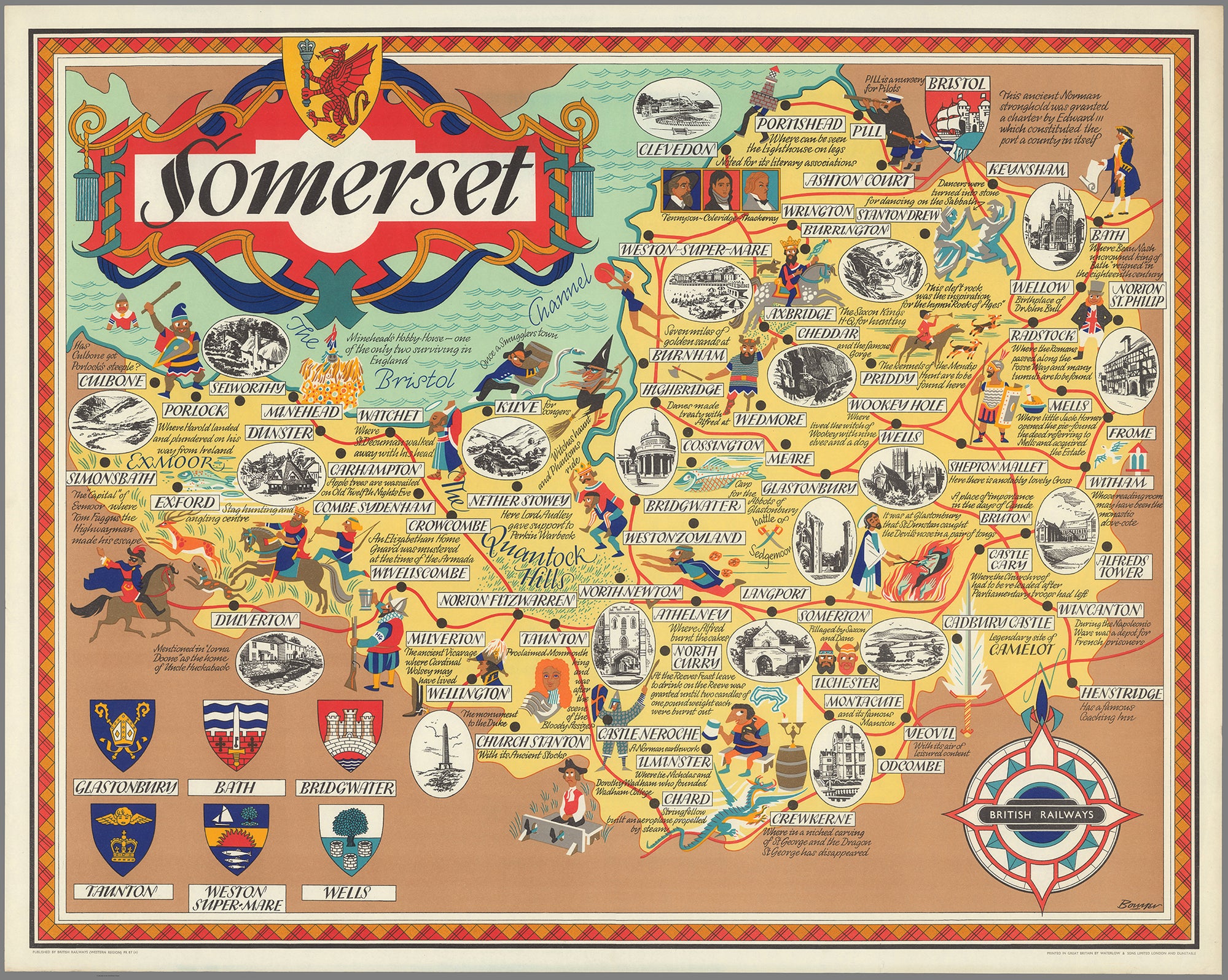 1950 British Rail map of Somerset– I Love Maps