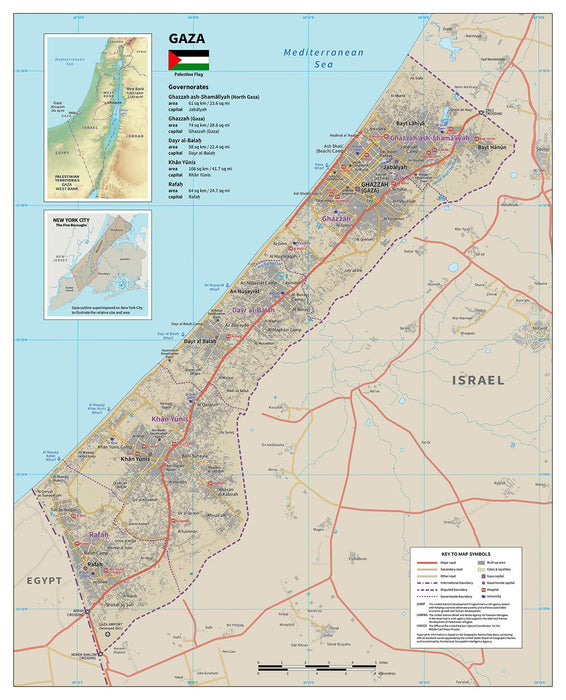 The Gaza Strip Physical Map