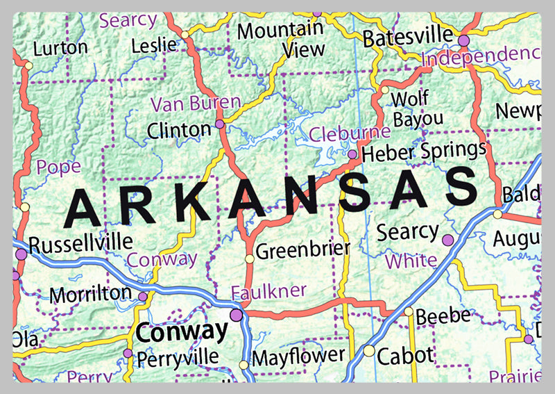 Arkansas Physical State Map– I Love Maps