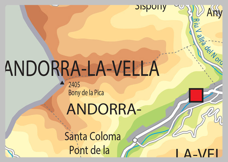 Physical Map of Andora - The Oxford Collection