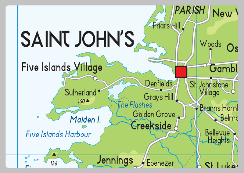 Antigua Physical Map