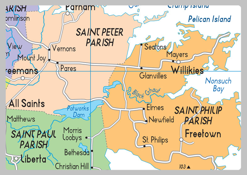 Antigua Political Map