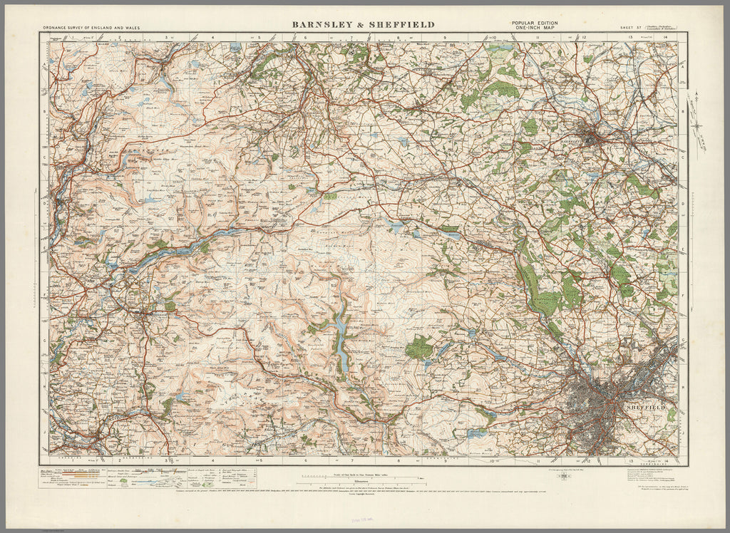 1920 Collection - Barnsley & Sheffield Ordnance Survey Map | I Love Maps