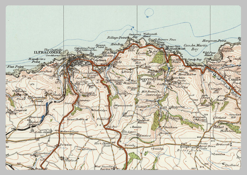 1920 Collection - Barnstaple & Exmoor Ordnance Survey Map