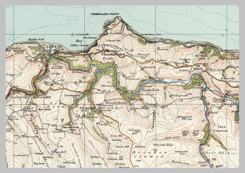 1920 Collection - Barnstaple & Exmoor Ordnance Survey Map