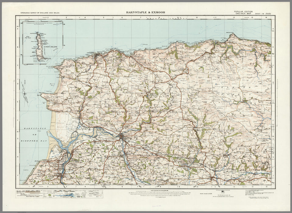 1920 Collection - Barnstaple & Exmoor Ordnance Survey Map