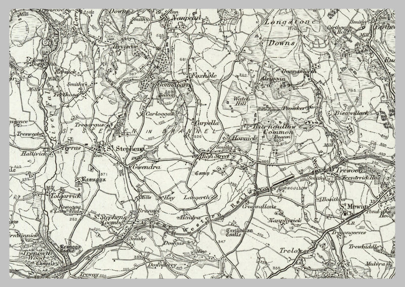 1890 Collection - Bodmin (Camelford) Ordnance Survey Map