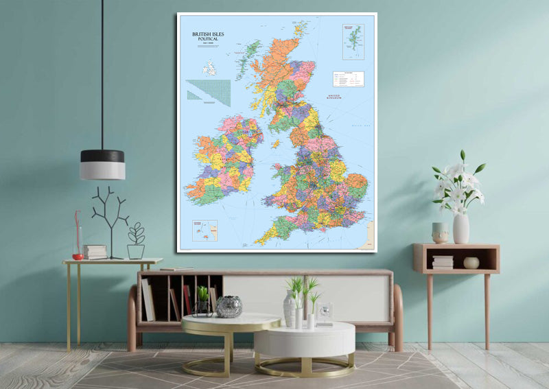 British Isles Political Wall Map