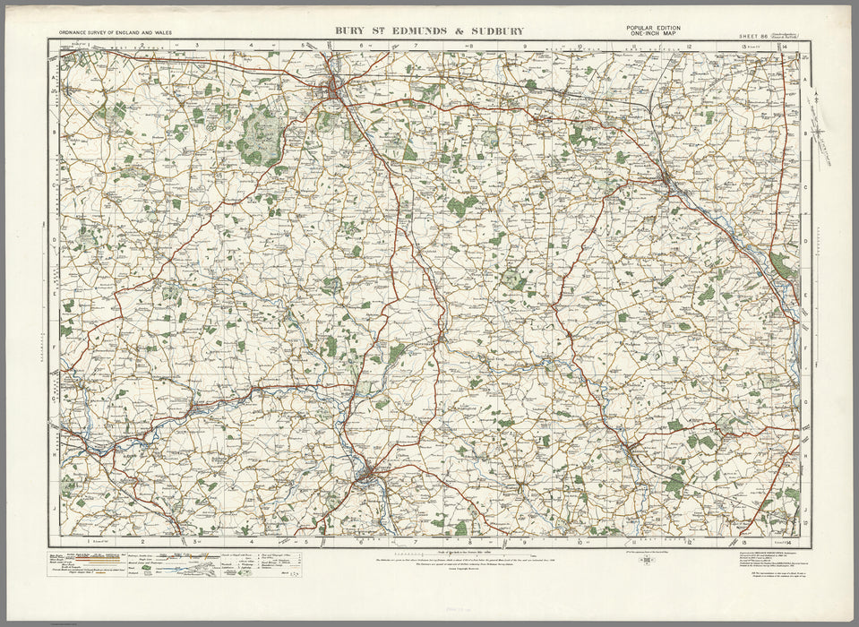 1920 Collection - Bury St Edmunds & Sudbury Ordnance Survey Map