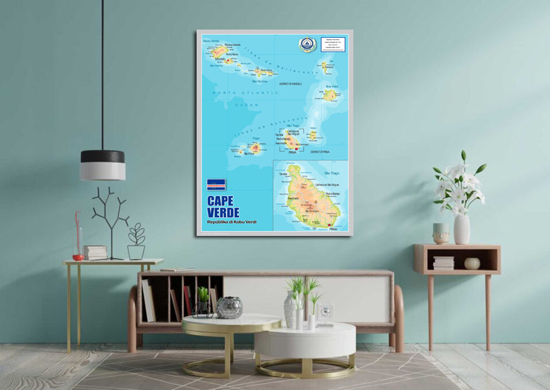 Physical Map of Cape Verde - The Oxford Collection