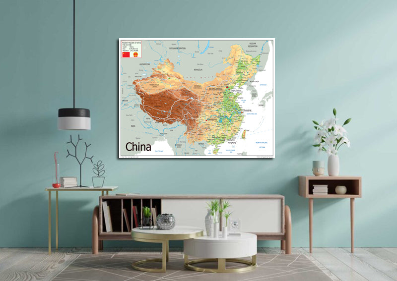 Physical Map of China - The Oxford Collection