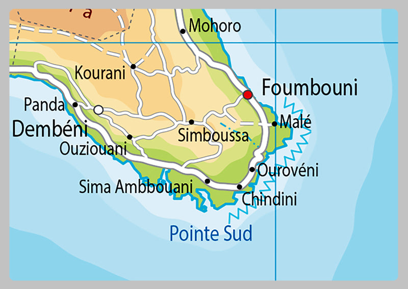 Physical Map of Comoros - The Oxford Collection