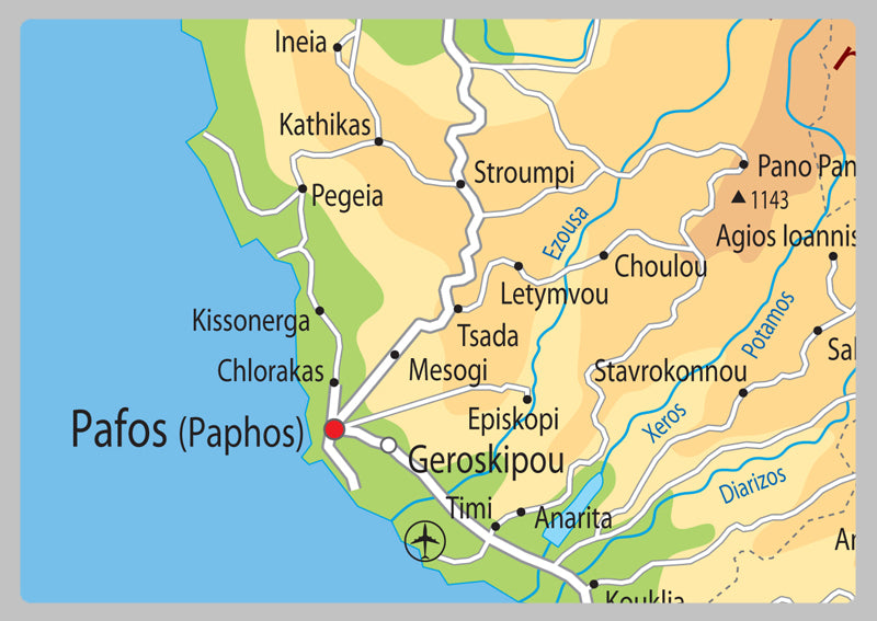 Cyprus Physical Map